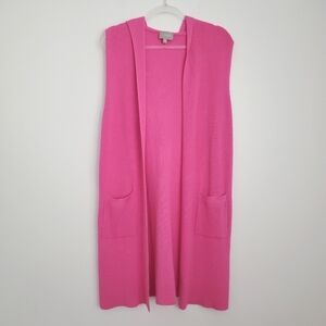 Pink Knitted Hooded Vest Size XL